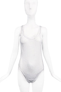 Vintage White Rib Knit "Henley" Bodysuit