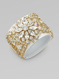 Vionnet White Lucite Crystal Embellished Bracelet
