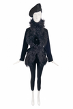 Vivienne Westwood Black Velvet Faux Fur 1990's Gold Label Jacket