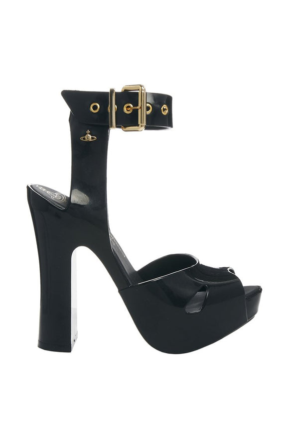 Vivienne Westwood Rubber Ankle Strap Platforms with Gold Orb