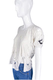 Vivienne Westwood Shredded White Anglomania T-shirt with Sable Sword Embroidery