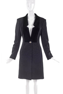 Vivienne Westwood Gray Wool Equestrian Coat with Black Velvet Inlay - BOUTIQUE PURCHASE PRICE