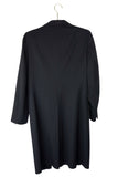 Xavier Delcour Black Overcoat with Folded Shoulder Detail