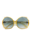 Yves Saint Laurent Yellow Amber Clear Oversized 1970's Sunglasses