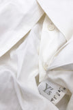 Yohji Yamamoto White Cotton Neck Tie Button-Up Shirt Blouse