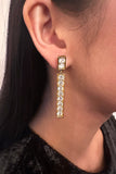 Yves Saint Laurent Gold Bar Crystal Earrings
