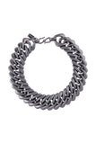 Yves Saint Laurent Gunmetal Silver Chain Link Necklace