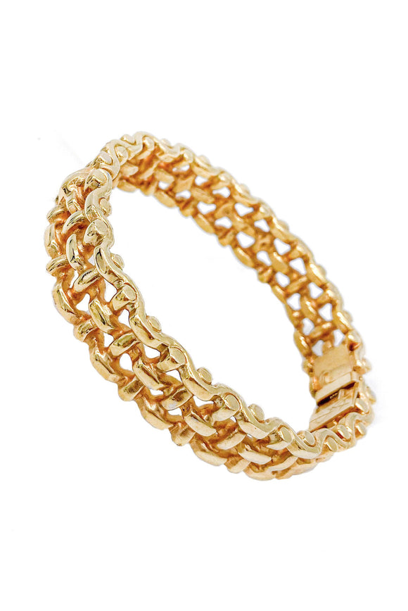 Yves Saint Laurent Gold Basket Weave Bracelet - BOUTIQUE PURCHASE PRICE