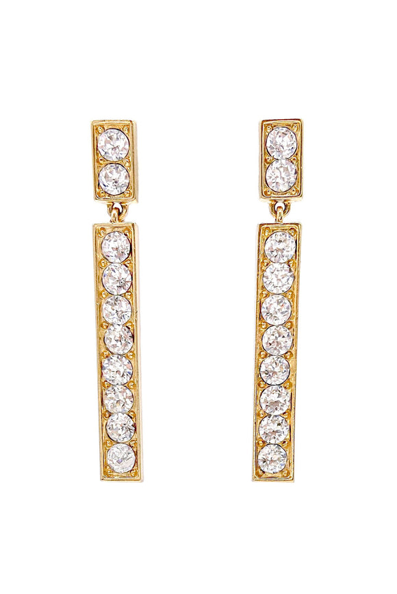 Yves Saint Laurent Gold Bar Crystal Earrings