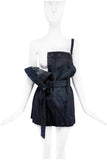 Ann Demeulemeester Black Felt One Shoulder Overall Belted Mini Dress Fall Winter Runway 2003