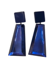 Armani Electric Blue Resin Lucite Square Earrings