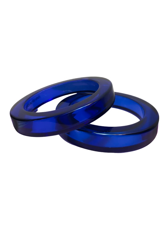 Armani Electric Blue Resin Lucite Bangles