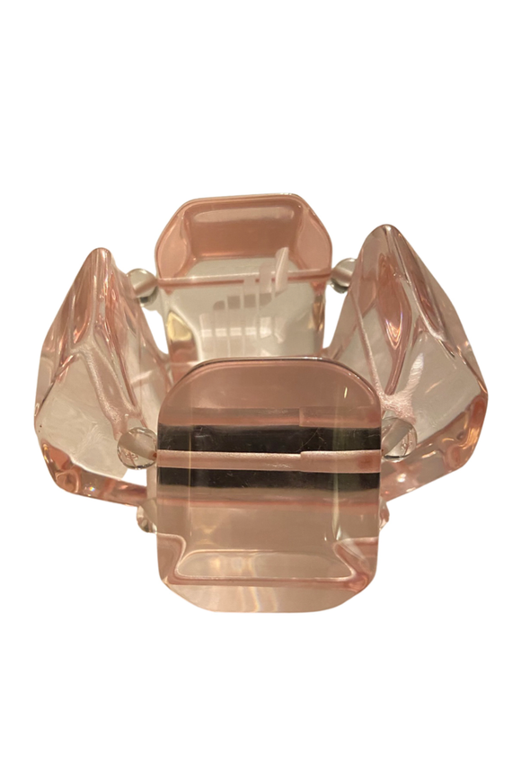 Armani Pale Pink Blush Lucite Resin Oversized Geometric Bracelet