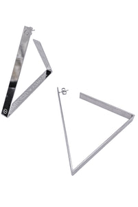 Armani Silver Metal Triangle Geometric Earrings