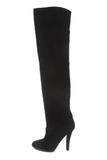 Azzaro Paris Black Suede Thigh High Over Knee Boots