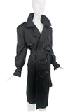 "Balenciaga" Style London Fog Vintage Black Oversized Shoulder Pads Trench Coat