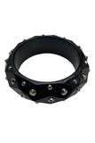 Vintage Black Lucite Faceted Studded Punk Bracelet