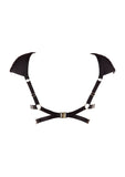 Bordelle Voyeur Satin Harness with Hardware and Shoulder Pads