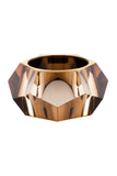 Burberry Yellow Orange Brown Amber Ombre Lucite Resin Facet Cut Oversized Bracelet