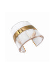 Burberry Clear Lucite with Gold Metal Cuff Bracelet