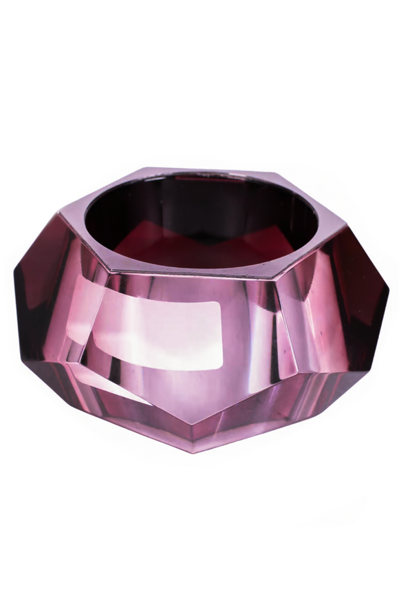 Burberry Purple Lucite Resin Geometric Multi Faceted Bracelet