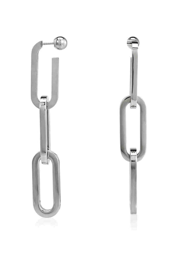 Burberry Silver Triple Chain Loop Earrings