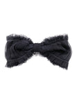 Chanel "Heathers" Satin & Chiffon Hair Bow with Gold CC Logo