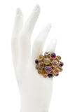 Chanel Gemstone Color Enamel Sputnik Boho Ring