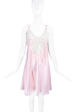 Christian Dior Pale Pink Peach White Lace Silk Slip Dress