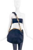 Costume National Navy Canvas Rope Handbag