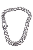 Cruize "Lucien" Silver Heavy Chain U-Clasp Necklace