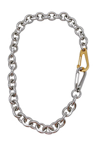 Cruize "Bellamy" Silver Heavy Round Chain Gold & Silver Double Large Sleek Lobster Clasp Necklace