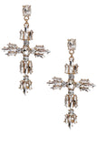 Vintage Gold Crystal Cross Dolce Gabbana Lacroix Style Earrings