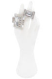 Christian Dior Clear Lucite Acrylic Square Crystal Ring Runway Spring Summer 2004