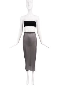 Dolce Gabbana Grey Sheer Chiffon Skirt 90's