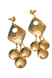 Vintage Gold Hammered Geometric Earrings