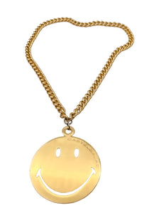 Jean Charles de Castlejabac Gold Chain Huge Smiley Necklace