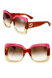 Gucci Glitter Fuchsia, Gold & Tortoise Sunglasses