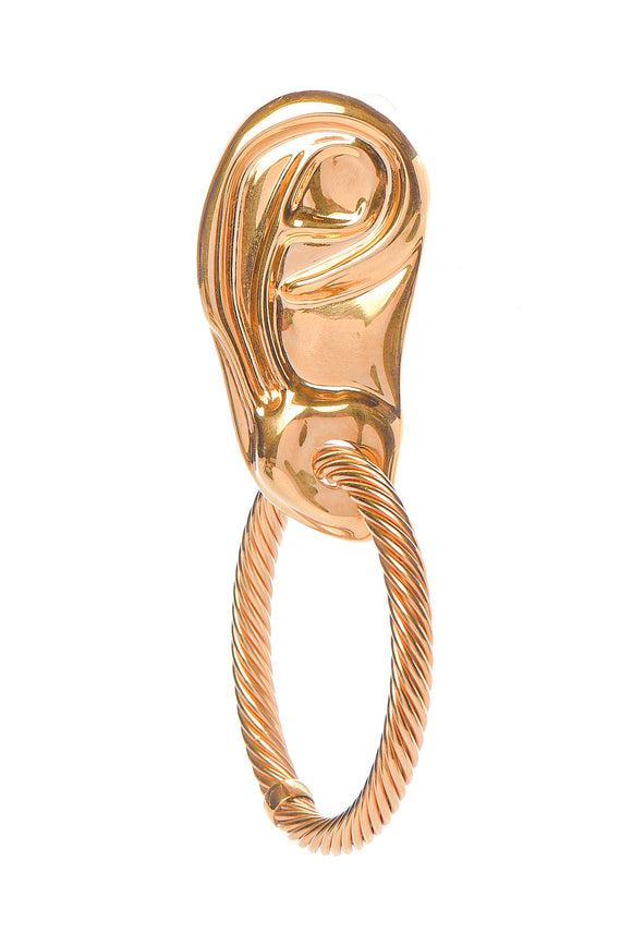 Gucci Gold Ear Shaped Hoop Ring Earring Runway