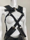 Junya Watanabe Comme des Garcons Black Leather Metal Harness Dress