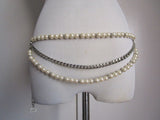 Escada Silver Chain Pearl Choker Necklace or Belt