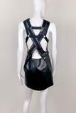 Junya Watanabe Comme des Garcons Black Leather Metal Harness Dress