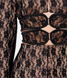 Christopher Kane Black Nude Lace Corset Cut Out Oversized Shoulder Blazer Runway Spring 2019