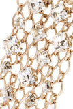 Lanvin Gold Gold Mesh Chain Crystal Chunks Waterfall Earrings