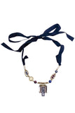 Lanvin Pearl Crystal Gold Coin Choker Necklace