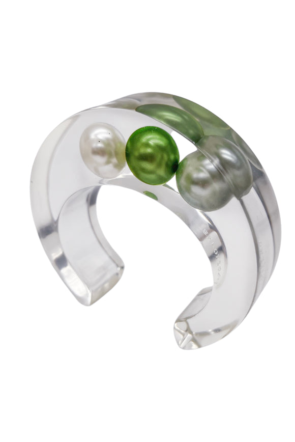 Armani Green Pearl Lucite Rounded Bracelet