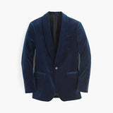 Vintage Blue Velvet Tuxedo Smoking Suit Jacket Blazer