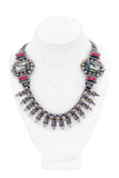 Mawi London Gunmetal Ruby Red Spike Crystal Necklace