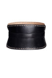 Alexander McQueen Black Leather Silver Metal Grommet Eyelid Corset Belt Pre Fall 2017