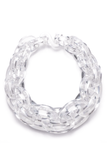 Monies Clear Lucite Acrylic Resin Oversized Link Necklace